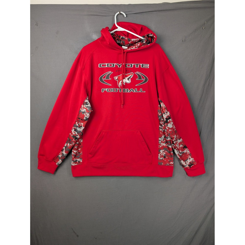 Badger Sport Coyote Football Red Digital Camo Hoodie Mens Large